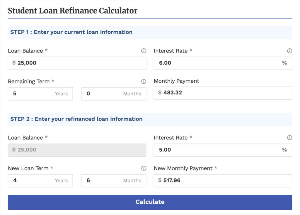 student loan refinance estimator