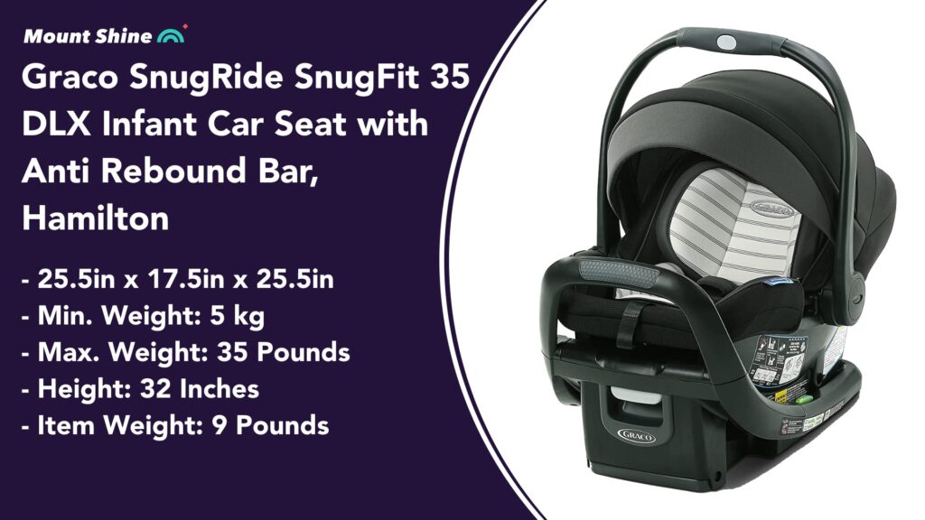 Graco SnugRide SnugFit 35 DLX Infant Car Seat - Baby Car Seat with Anti Rebound Bar, Hamilton