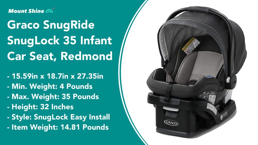Graco SnugRide SnugLock 35 Infant Car Seat - Baby Car Seat, Redmond